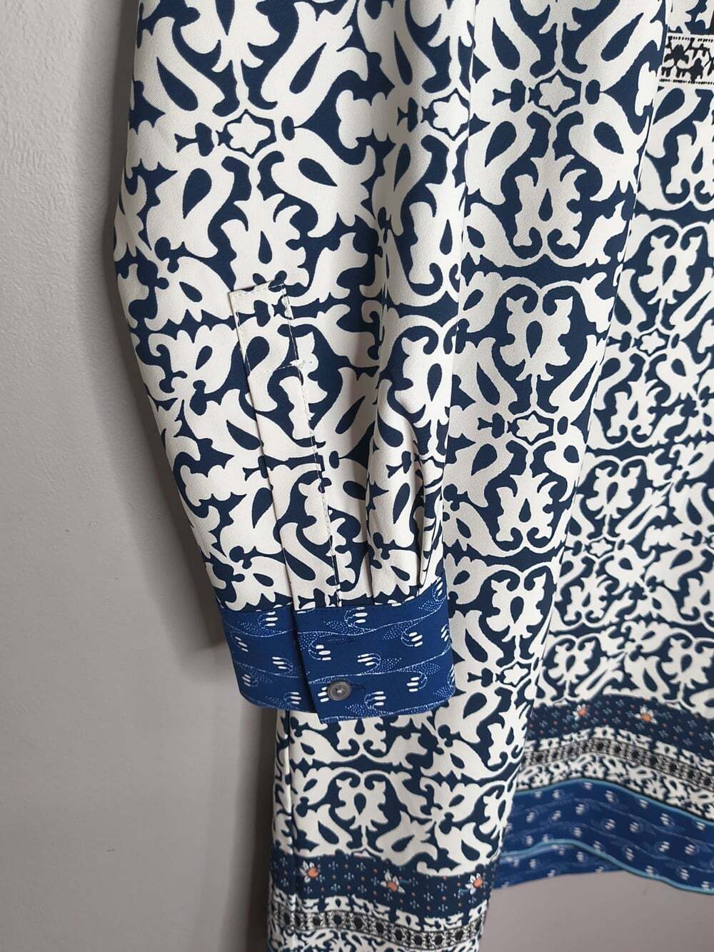 Ann Taylor Loft Long Sleeve Shift Dress Medium Shirt Tunic Blue - Picture 2 of 11